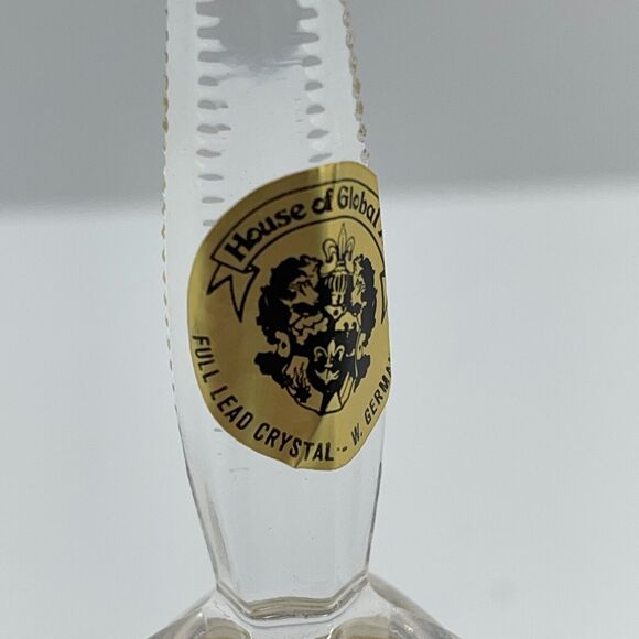 House Of Global Art Hand Cut Lead Crystal Clear / Gold Bell West Germany - Picture 8 of 10